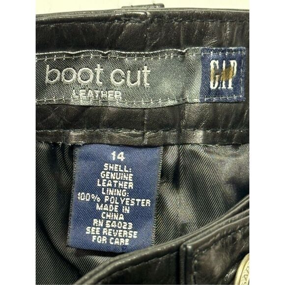 Gap Boot Cut Black Genuine 100% Leather Pant Size 14 NWOT - Picture 4 of 5